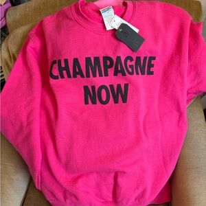 Junk Food Clothing Hot Pink "CHAMPAGNE NOW" Sweatshirt